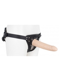 Пустотелый страпон Harness CLASSIC с бандажом - 19,5 см. - LOVETOY (А-Полимер) - купить с доставкой в Балаково