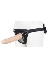Пустотелый страпон Harness CLASSIC с бандажом - 19,5 см. - LOVETOY (А-Полимер) - купить с доставкой в Балаково