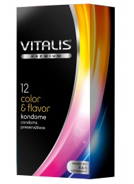 Цветные ароматизированные презервативы VITALIS PREMIUM color   flavor - 12 шт. - Vitalis - купить с доставкой в Балаково