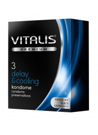 Презервативы VITALIS PREMIUM delay   cooling с охлаждающим эффектом - 3 шт. - Vitalis - купить с доставкой в Балаково