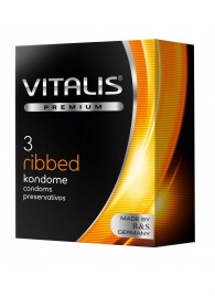 Ребристые презервативы VITALIS PREMIUM ribbed - 3 шт. - Vitalis - купить с доставкой в Балаково