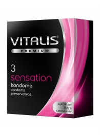 Презервативы с пупырышками и кольцами VITALIS PREMIUM sensation - 3 шт. - Vitalis - купить с доставкой в Балаково
