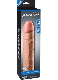 Телесная насадка Fantasy X-tensions Perfect 2  Extension - 20,3 см. - Pipedream - в Балаково купить с доставкой