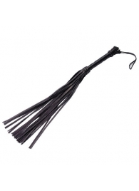 Чёрная кожаная плеть с 22 хвостами - 40 см. - Sitabella - купить с доставкой в Балаково