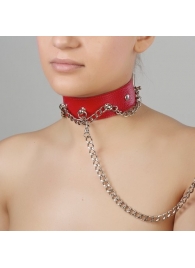 Красный ошейник из натуральной кожи - Sitabella - купить с доставкой в Балаково
