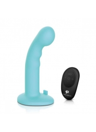Голубая изогнутая насадка 6in Remote Control Ripple P-Spot G-Spot на черных трусиках - 16 см. - Pegasus - купить с доставкой в Балаково