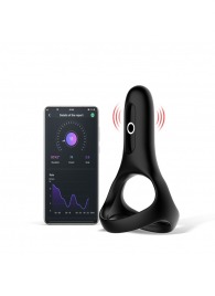 Черное виброкольцо Magic Motion Rise с подхватом мошонки - Magic Motion - в Балаково купить с доставкой