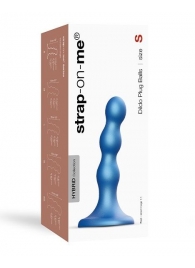 Голубая насадка Strap-On-Me Dildo Plug Balls size S - Strap-on-me - купить с доставкой в Балаково