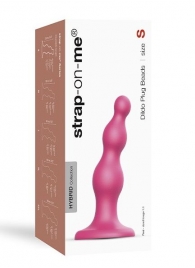 Розовая насадка Strap-On-Me Dildo Plug Beads size S - Strap-on-me - купить с доставкой в Балаково