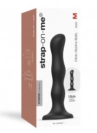 Черная насадка Strap-On-Me Dildo Geisha Balls size M - Strap-on-me - купить с доставкой в Балаково
