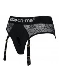 Черные трусики для насадок Diva Lingerie Harness - size S - Strap-on-me - купить с доставкой в Балаково