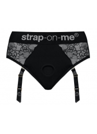 Черные трусики для насадок Diva Lingerie Harness - size S - Strap-on-me - купить с доставкой в Балаково