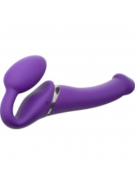 Фиолетовый безремневой вибрострапон Vibrating Bendable Strap-On - size L - Strap-on-me - купить с доставкой в Балаково