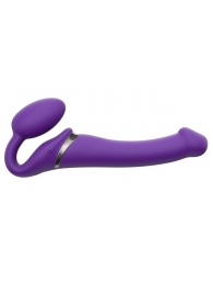 Фиолетовый безремневой вибрострапон Vibrating Bendable Strap-On - size L - Strap-on-me - купить с доставкой в Балаково