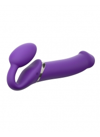 Фиолетовый безремневой вибрострапон Silicone Bendable Strap-On - size XL - Strap-on-me - купить с доставкой в Балаково