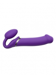 Фиолетовый безремневой вибрострапон Silicone Bendable Strap-On - size XL - Strap-on-me - купить с доставкой в Балаково