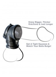 Черная насадка для пениса Cock Pipe with Ball-Stretcher - Pipedream - в Балаково купить с доставкой