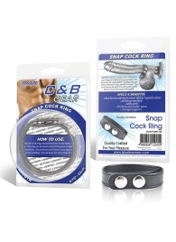 Кольцо на пенис SNAP COCK RING из искусственной кожи на клепках - BlueLine - в Балаково купить с доставкой
