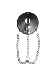 Утяжка для мошонки из искусственной кожи с цепочками PARACHUTE BALL STRETCHER - BlueLine - купить с доставкой в Балаково