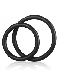 Набор из двух черных силиконовых колец разного диаметра SILICONE COCK RING SET - BlueLine - в Балаково купить с доставкой