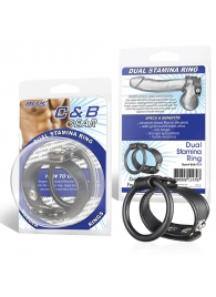 Двойное кольцо выносливости на пенис DUAL STAMINA RING - BlueLine - в Балаково купить с доставкой