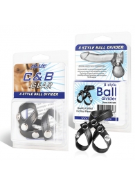Разделитель мошонки из искусственной кожи на клепках 8 STYLE BALL DIVIDER - BlueLine - купить с доставкой в Балаково