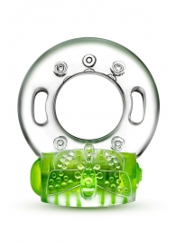 Зеленое эрекционное виброкольцо Arouser Vibrating C-Ring - Blush Novelties - в Балаково купить с доставкой