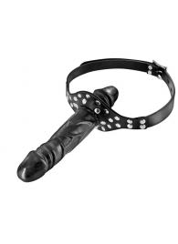 Черный кляп-фаллоимитатор Double Penis Gag - Fetish Tentation - купить с доставкой в Балаково