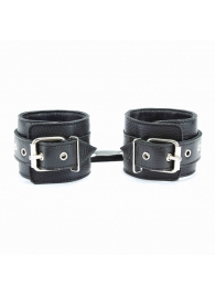 Чёрные кожаные оковы с клепками - БДСМ Арсенал - купить с доставкой в Балаково