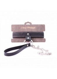 Узкий однослойный ошейник с поводком - Crazy Handmade - купить с доставкой в Балаково