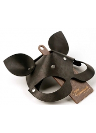 Черная кожаная маска  Кошка  с маленькими ушками - Crazy Handmade - купить с доставкой в Балаково