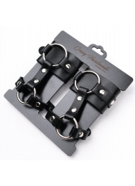 Черные наручники с креплением на кисть руки - Crazy Handmade - купить с доставкой в Балаково