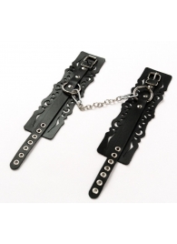 Узорчатые кожаные оковы с регулируемыми ремешками - Crazy Handmade - купить с доставкой в Балаково