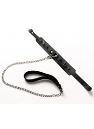 Черный ошейник с шипами и поводком - Crazy Handmade - купить с доставкой в Балаково