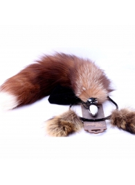 Игровой комплект: серебристая анальная пробка с пушистым хвостом и ободок-ушки - Crazy Handmade - купить с доставкой в Балаково