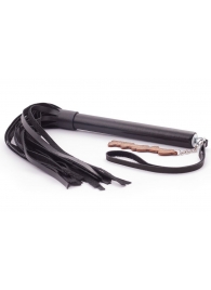 Черная кожаная плеть  Индиго  - 50 см. - Crazy Handmade - купить с доставкой в Балаково