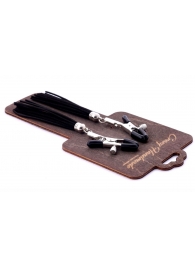 Зажимы на соски с черными замшевыми кисточками - Crazy Handmade - купить с доставкой в Балаково