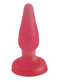 Розовая анальная втулка с рёбрышками - 14 см. - LOVETOY (А-Полимер)