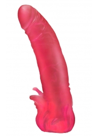 Розовая насадка для страпона с клиторальными лепестками - 18,5 см. - LOVETOY (А-Полимер) - купить с доставкой в Балаково