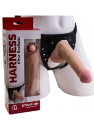 Страпон Harness из двух предметов: трусики с плугом и насадка-фаллос - 17 см. - LOVETOY (А-Полимер) - купить с доставкой в Балаково