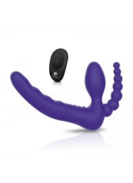 Фиолетовый безремневой страпон с пультом ДУ 7’’ Remote Control Strapless - 24 см. - Pegasus - купить с доставкой в Балаково
