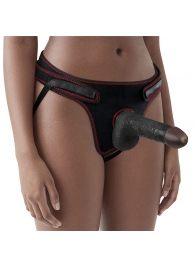 Женский темнокожий страпон Easy Strapon Set 7 Inch - 18 см. - Lovetoy - купить с доставкой в Балаково