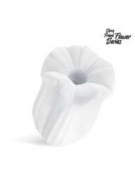 Белый нереалистичный мастурбатор в форме бутона цветка Datura - 1137 - в Балаково купить с доставкой