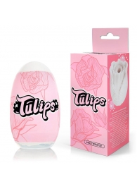 Белый нереалистичный мастурбатор в форме бутона цветка Tulips - 1137 - в Балаково купить с доставкой