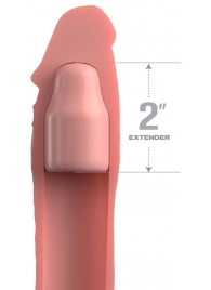 Телесная насадка-удлинитель 2 Inch Silicone X-tension with Strap - 20,3 см. - Pipedream - в Балаково купить с доставкой