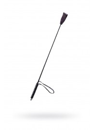 Чёрный стек с кожаной ручкой - 58 см. - Sitabella - купить с доставкой в Балаково