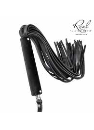 Черная кожаная плеть-флоггер - 84 см. - Notabu - купить с доставкой в Балаково