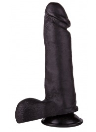 Чёрный дилдо на присоске - 19 см. - LOVETOY (А-Полимер)