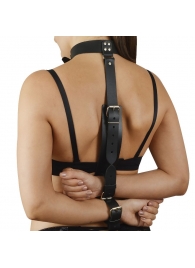 Черная кожаная фиксация рук за спиной  Новичок - Sitabella - купить с доставкой в Балаково