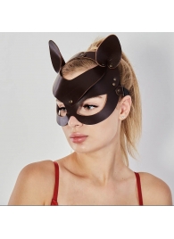 Коричневая кожаная маска  Кошечка - Sitabella - купить с доставкой в Балаково
